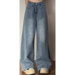 Vintage Wide-Leg Jeans for Women | Spring Plus Size Loose Fit Trousers | Flattering High-Waist Denim for Pear-Shaped Body