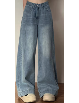 Vintage Wide-Leg Jeans for Women | Spring Plus Size Loose Fit Trousers | Flattering High-Waist Denim for Pear-Shaped Body