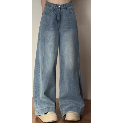 Vintage Wide-Leg Jeans for Women | Spring Plus Size Loose Fit Trousers | Flattering High-Waist Denim for Pear-Shaped Body