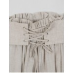 Green Spring Fashion Women's Pants with Elegant Temperament and Leisure Straps High Waist Cotton and Linen Loose Wide Leg Pants Women Green Spring Fashion Women's Pants with Elegant Temperament and Leisure Straps High Waist Cotton and Linen Loose Wide Leg Pants Women