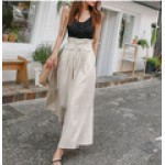 Green Spring Fashion Women's Pants with Elegant Temperament and Leisure Straps High Waist Cotton and Linen Loose Wide Leg Pants Women Green Spring Fashion Women's Pants with Elegant Temperament and Leisure Straps High Waist Cotton and Linen Loose Wide Leg Pants Women